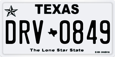 TX license plate DRV0849