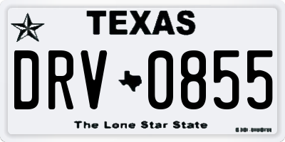 TX license plate DRV0855