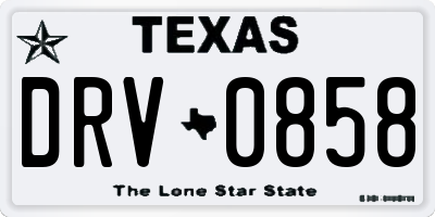 TX license plate DRV0858