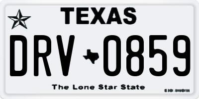 TX license plate DRV0859
