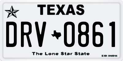 TX license plate DRV0861