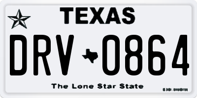 TX license plate DRV0864