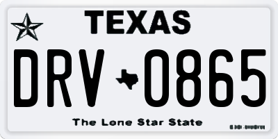 TX license plate DRV0865