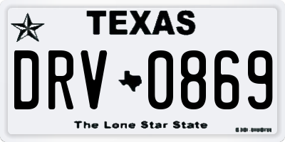 TX license plate DRV0869