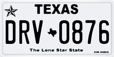 TX license plate DRV0876