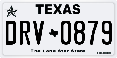 TX license plate DRV0879