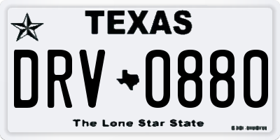 TX license plate DRV0880