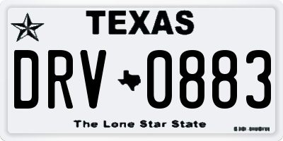 TX license plate DRV0883