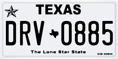 TX license plate DRV0885