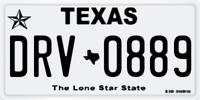 TX license plate DRV0889