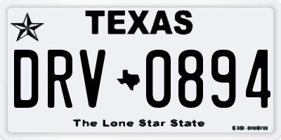TX license plate DRV0894