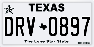 TX license plate DRV0897