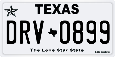 TX license plate DRV0899