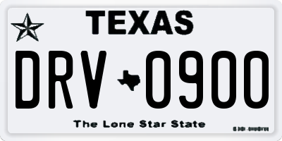 TX license plate DRV0900