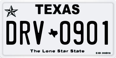 TX license plate DRV0901