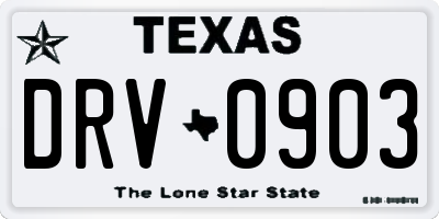 TX license plate DRV0903