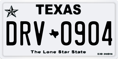 TX license plate DRV0904