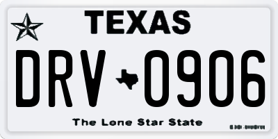 TX license plate DRV0906