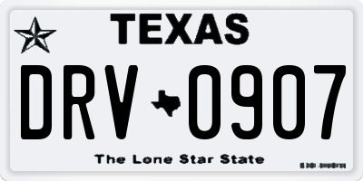 TX license plate DRV0907