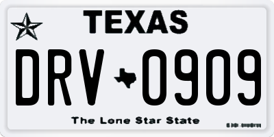 TX license plate DRV0909