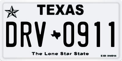 TX license plate DRV0911