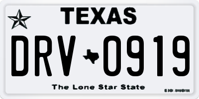 TX license plate DRV0919