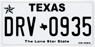 TX license plate DRV0935