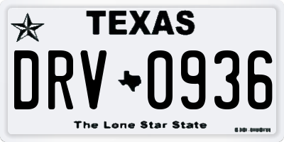 TX license plate DRV0936