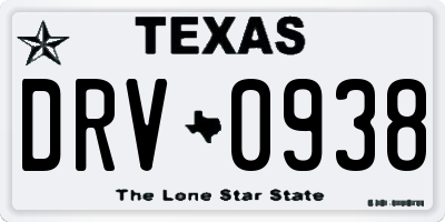 TX license plate DRV0938