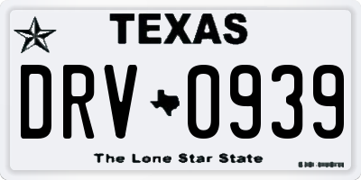 TX license plate DRV0939