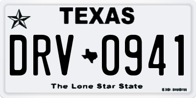 TX license plate DRV0941