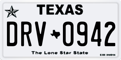 TX license plate DRV0942