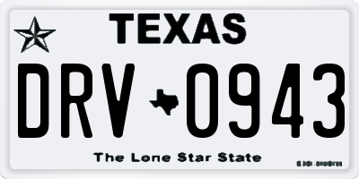 TX license plate DRV0943