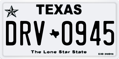 TX license plate DRV0945