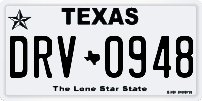 TX license plate DRV0948
