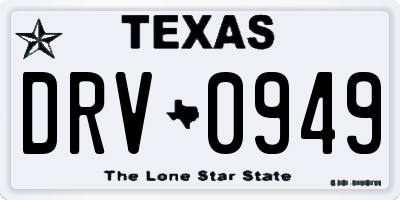 TX license plate DRV0949