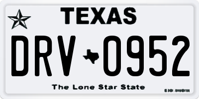 TX license plate DRV0952