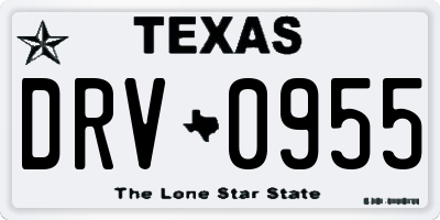 TX license plate DRV0955