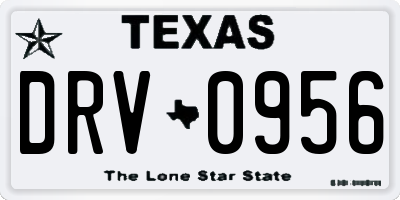 TX license plate DRV0956