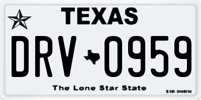 TX license plate DRV0959