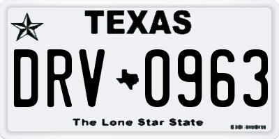 TX license plate DRV0963