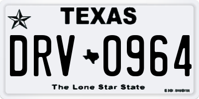 TX license plate DRV0964