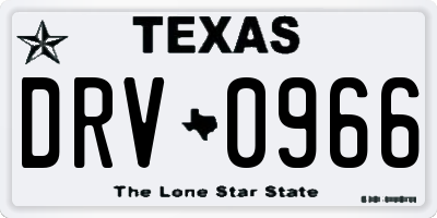 TX license plate DRV0966