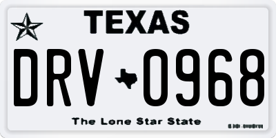 TX license plate DRV0968