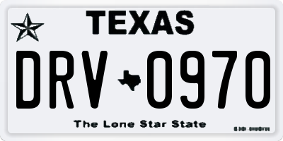 TX license plate DRV0970