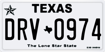 TX license plate DRV0974