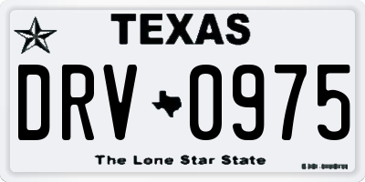 TX license plate DRV0975