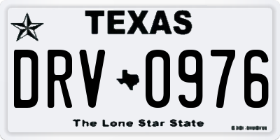 TX license plate DRV0976