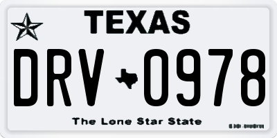 TX license plate DRV0978