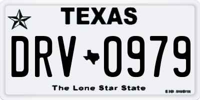 TX license plate DRV0979